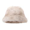 Winter Basin Hat Solid Color Thickened Soft Plush Warm Bucket Hat Windproof