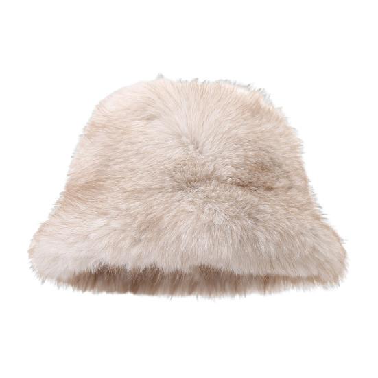 Winter Basin Hat Solid Color Thickened Soft Plush Warm Bucket Hat Windproof