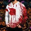 Men's Long Sleeve Hoodie with Sun Halloween Print Pullover