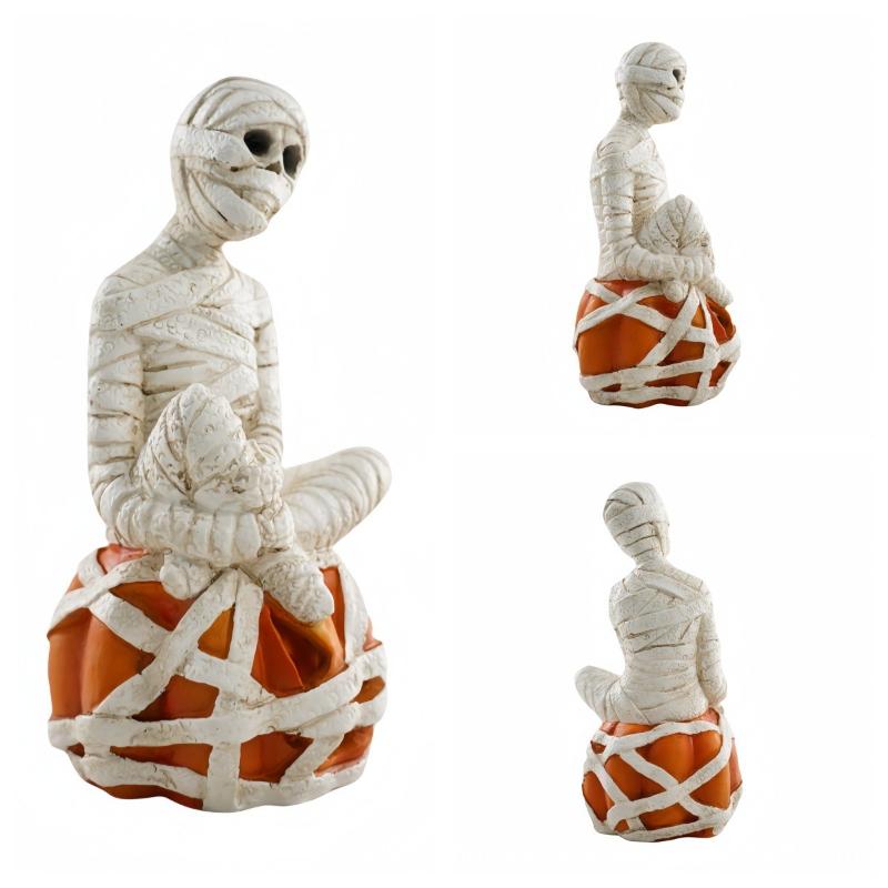 Y Resin Angel Skull Figurines Halloween Series LED Lights Ghost Hand Party Outdoor Decoration Handcrafts Atmosphere Ornament