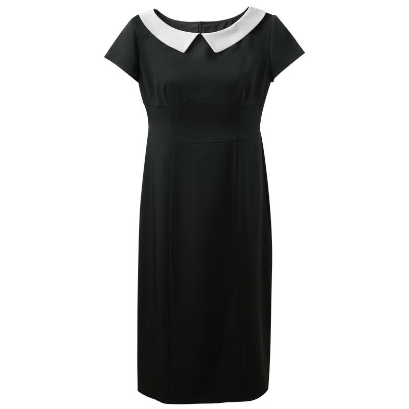 SanCai 2026 Summer Peter Pan Collar Color-block A-line Long Dress L 165/88A