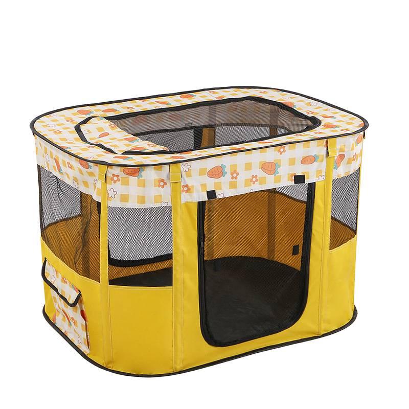 Rectangular Folding Pet Cage with Bed for Dogs & Cats