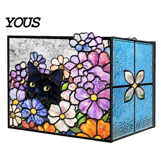Multi Purpose Desktop Organizer Stained Glass Style Pen Holder, Unique Acrylic Organizer, 3D Exquisite Art Ornament Embossed Relief Pattern