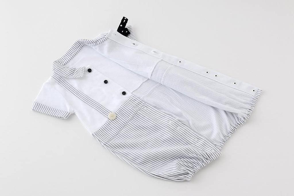 Chuckle BABY Newborn Baby Summer Baby Ceremony Sizes Light Two-Way All-in-One Clothes, Boys' Dress, 50-60cm, Blue, P5071A-00-30