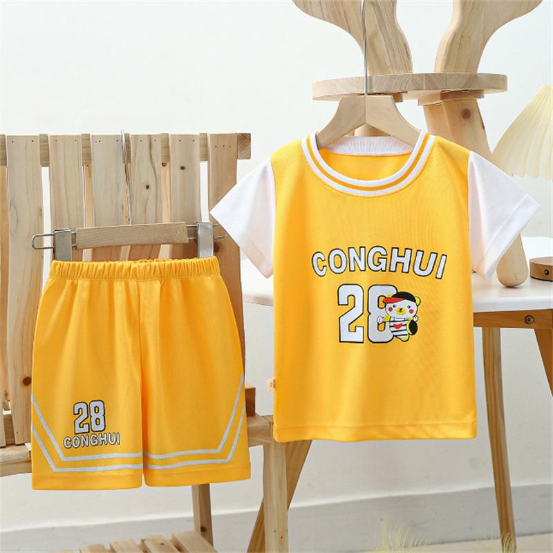 New summer boys' sports basketball suit set with short sleeves for children