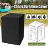 Dust-proof Chair Cover Outdoor Garden Heavy Duty Black Stacking UV Waterproof Furniture Cover Patio Garden Table Chair Covers