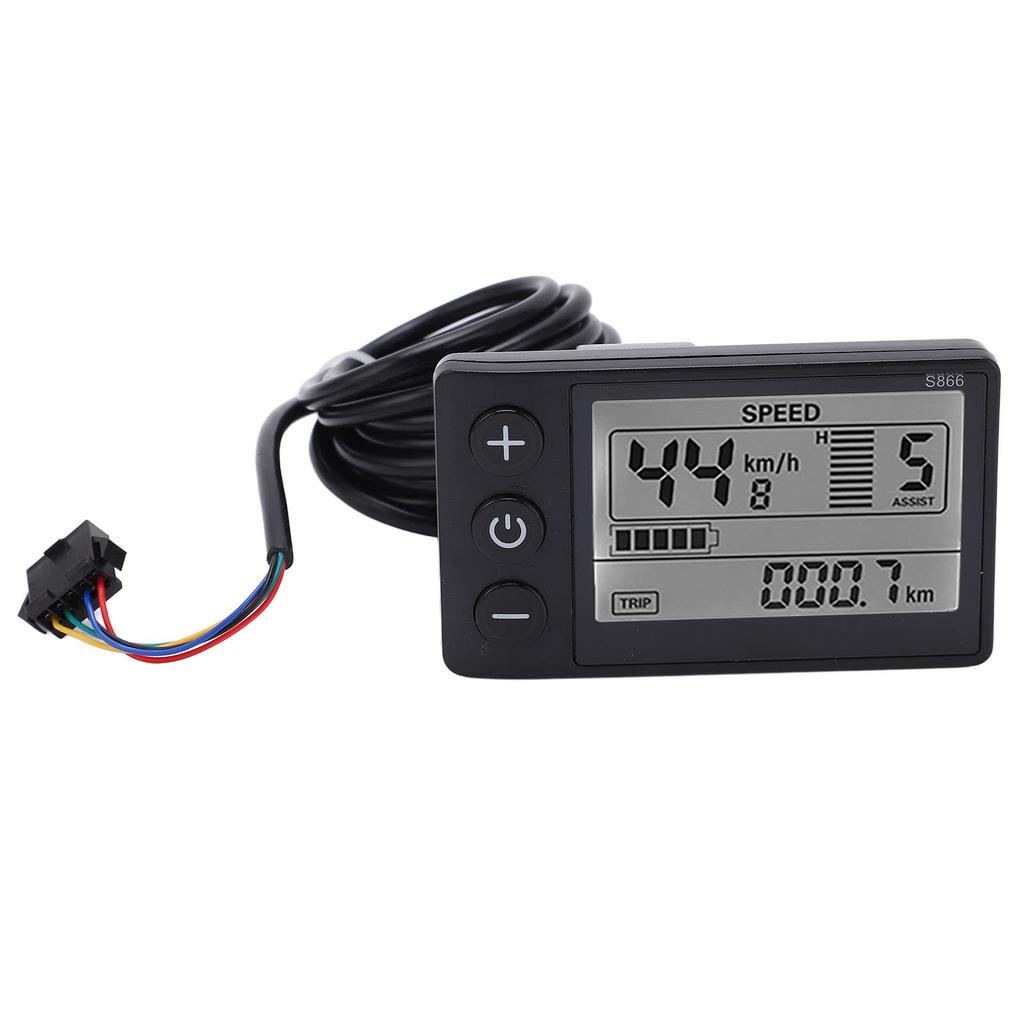 J-ouuoS866 Elektrisches Fahrrad Display LCD Messgerät 24V 36V 48V Elektroroller Bedienfeld mit SM-Stecker