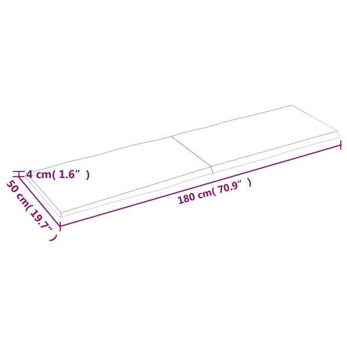 VidaXL Table Top Solid Oak Wood Treated Matching Edge 364042