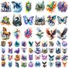 63 Stück Bunte Tier Temporäre Tattoos Wasserdicht Arm Beine Tattoos Aufkleber Tiger Schmetterling Wolf Papagei Körperkunst Fake Tattoos