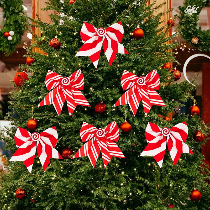 Christmas Bows,Large Wreaths Bows For Tree Gift Wrapping Garland,Christmas Decoration Holiday Crafts Xmas Tree Ribbon Ornaments