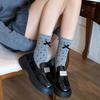 Cute Bow Lace Socks Children Sweet Polka Dot Stacking Socks Autumn And Winter Fashion Girl Socks Leather Shoe Socks