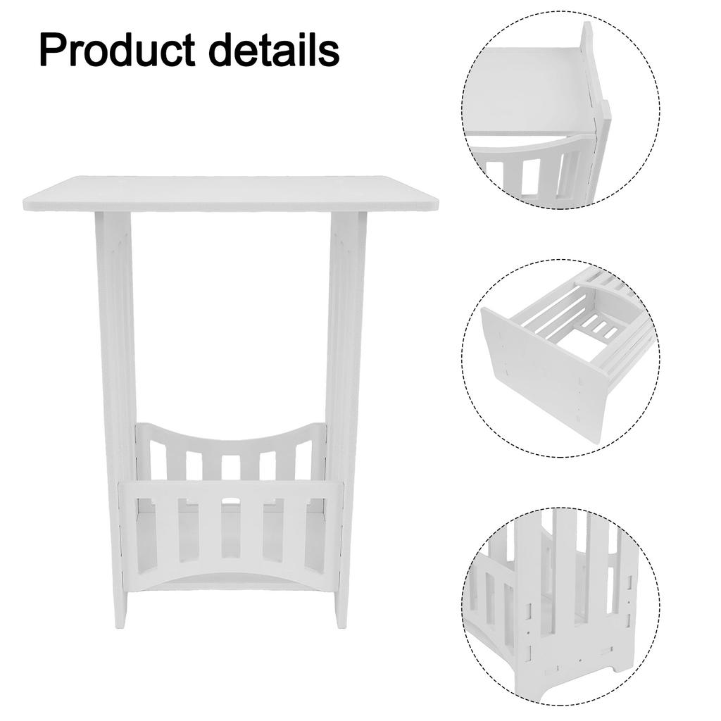 Stylish Rectangular Side Table with Storage for Bedroom or Living Room