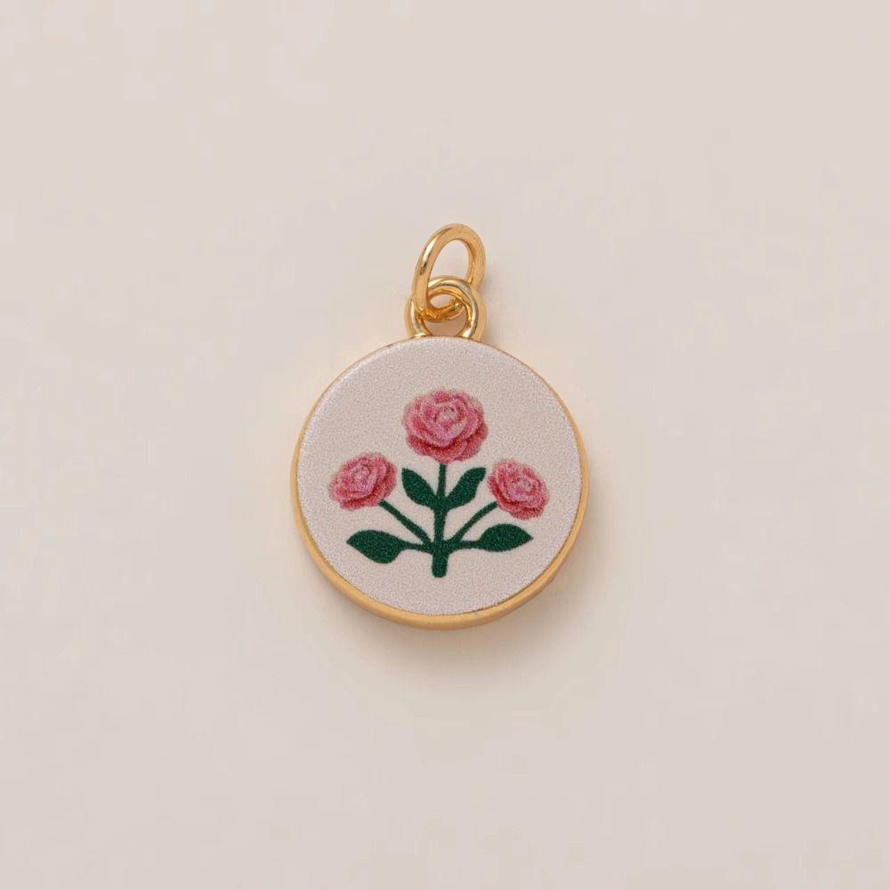 Flower Series Necklace Pendant Colorful Hand-Drawn Necklace Making Connector  Charms Making