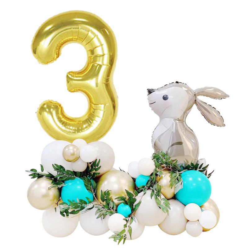 33 Grey Easter Bunny Balloons 40 Aluminum Film Balloons Happy Children's First Birthday Party