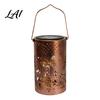 Outdoor Solar Lanterns Decorative Garden Lights Powered Waterproof Metal Floral Patio Pattern