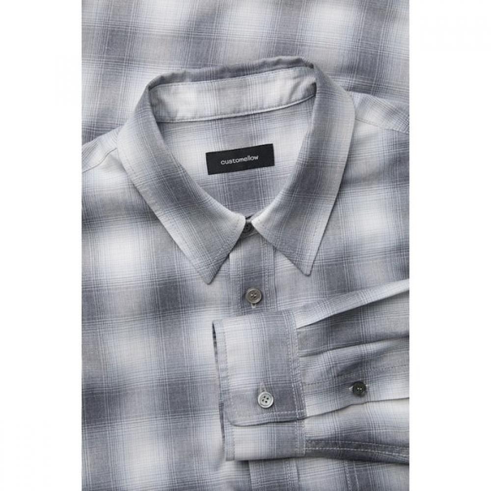 Customellow Grey Relaxed Fit Check Shirt Cwsaw25112gyx