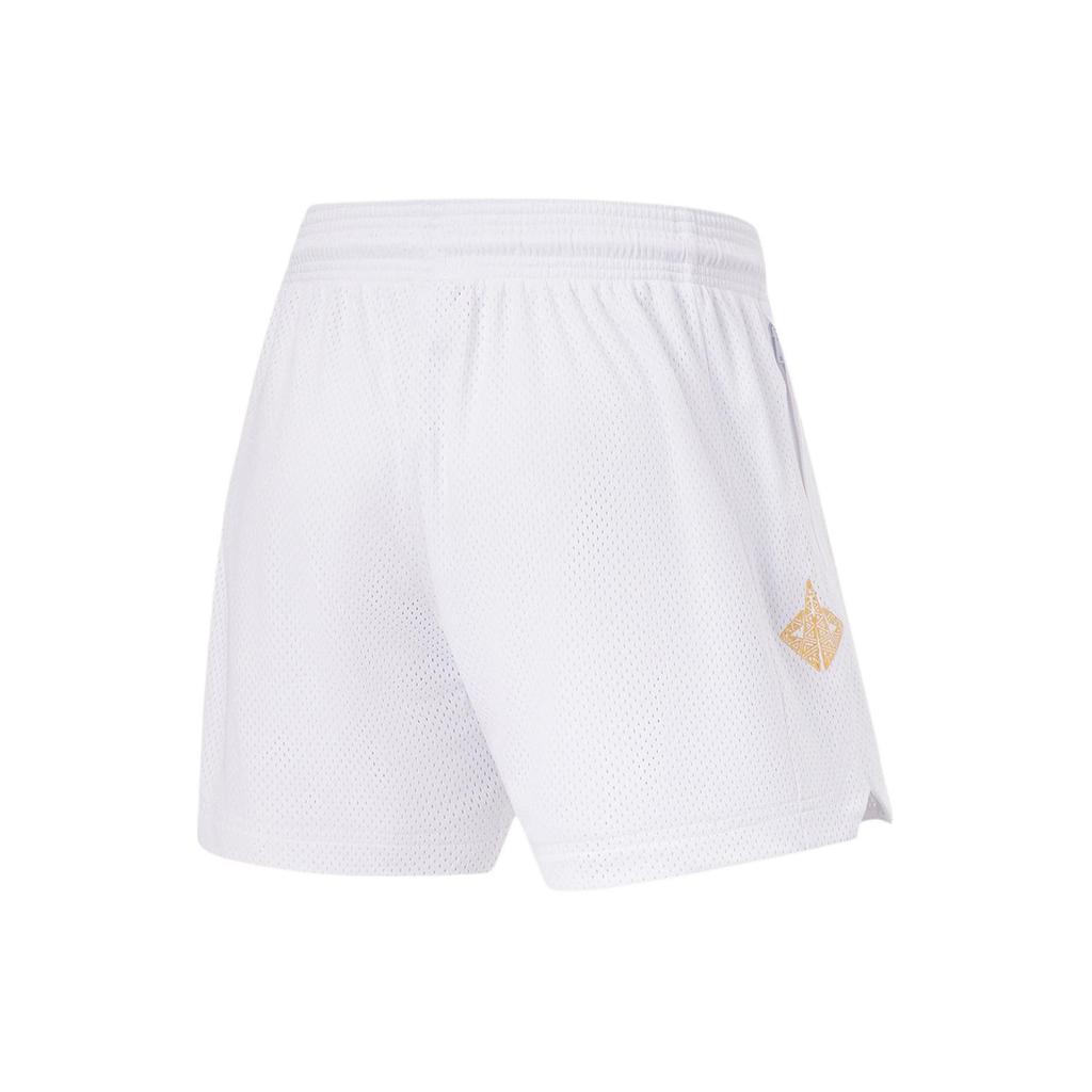 Li Ning Basketball Series Gradient Print Casual Sports Shorts Men shorts Standard-White AAPU229-6