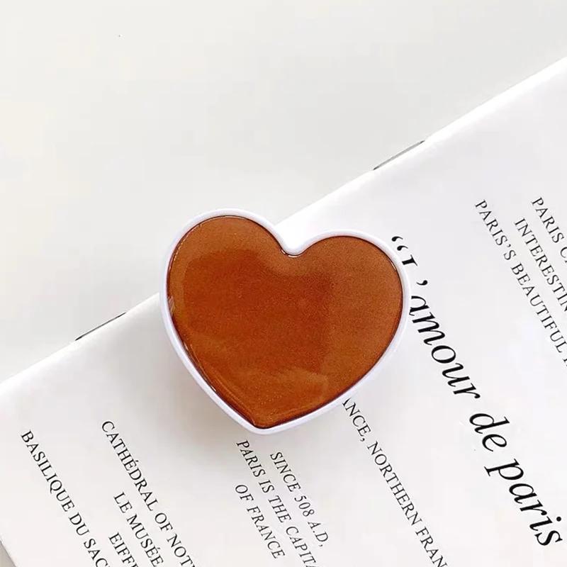 1116 Heart Shaped Phone Socket Holder Finger Grip Bracket Support Telephone for IPhone 11 11 11 Samsung Pocket Socket Stand