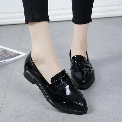 Calzado de Moda para Mujer Zapatos de Otoño Mujeres Tacones Bajos Gruesos Mocasines de PU Bajos Zapatos Oxford Casuales Cómodos Slip On Femeninos