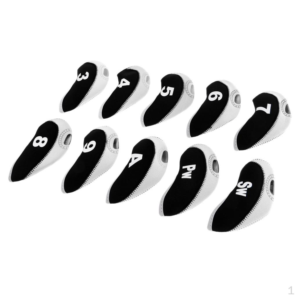 10pcs/pack Golf Club Head Cover Protective Headcover Visible Hole
