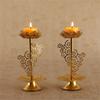 1Pair Iron Lamp Home Table Centerpieces Lotuss Desk Advents Candle Holder Butter Lamp Lotuss Candle Holder