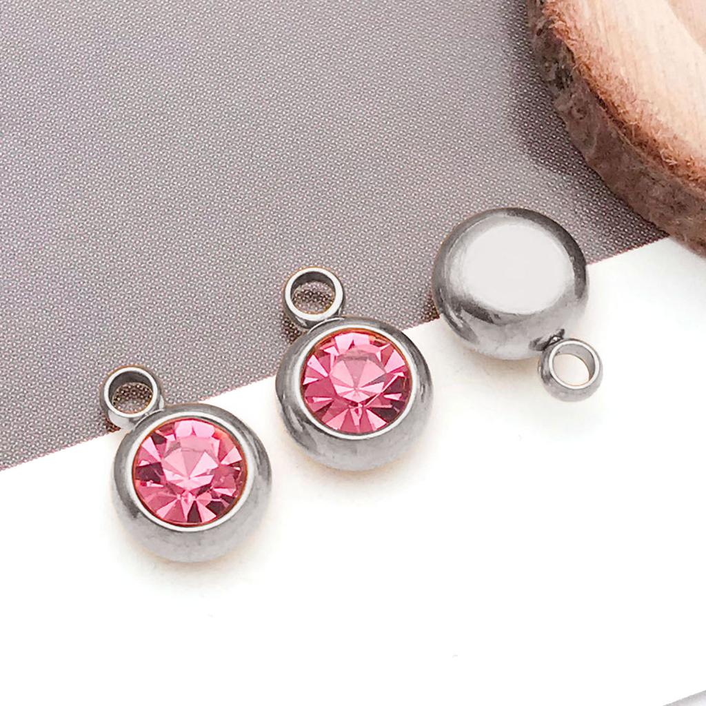 DIY alloy jewelry accessories inlaid with colored diamonds, twelve-star birthstone, birthstone, zodiac stone necklace, bracelet, small pendant.