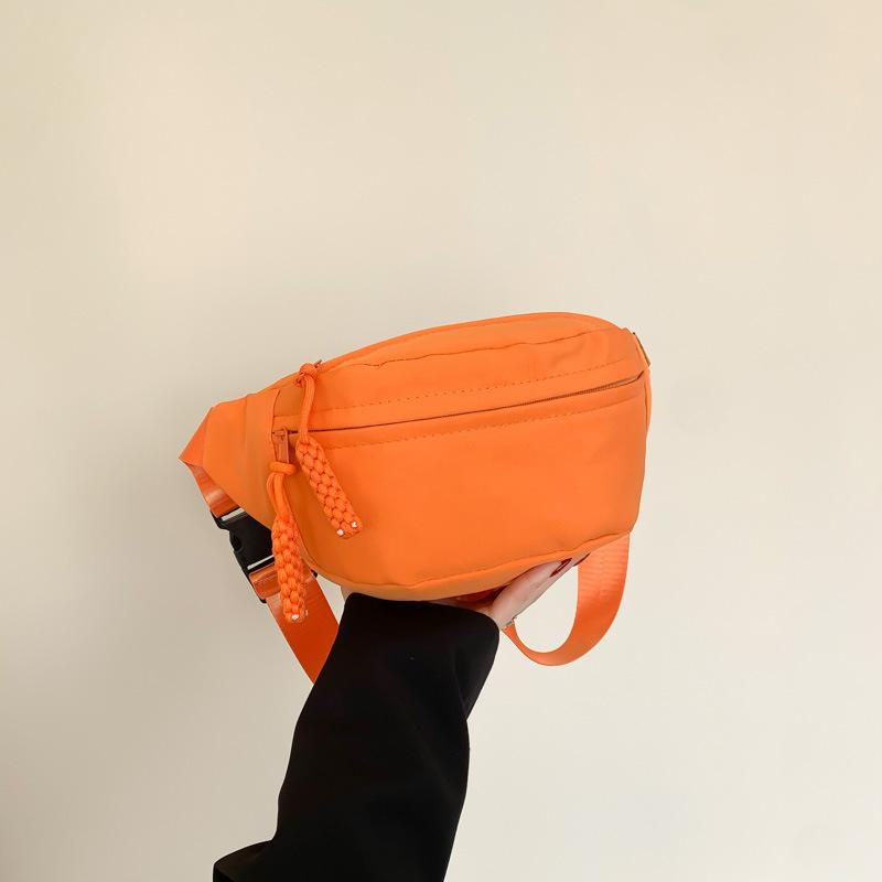 

Модная однотонная повседневная сумка в корейском стиле, новая коллекция весна 2025, универсальная спортивная сумка-мессенджер, нагрудная сумка, поясная сумка, женская сумка оранжевый