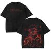 Ryomen Sukuna Grafik T-Shirt Anime Jujutsu Kaisen Vintage Gewaschenes Oversized T-Shirt Polyester Kurzarm T-Shirt Herren Damen Kleidung
