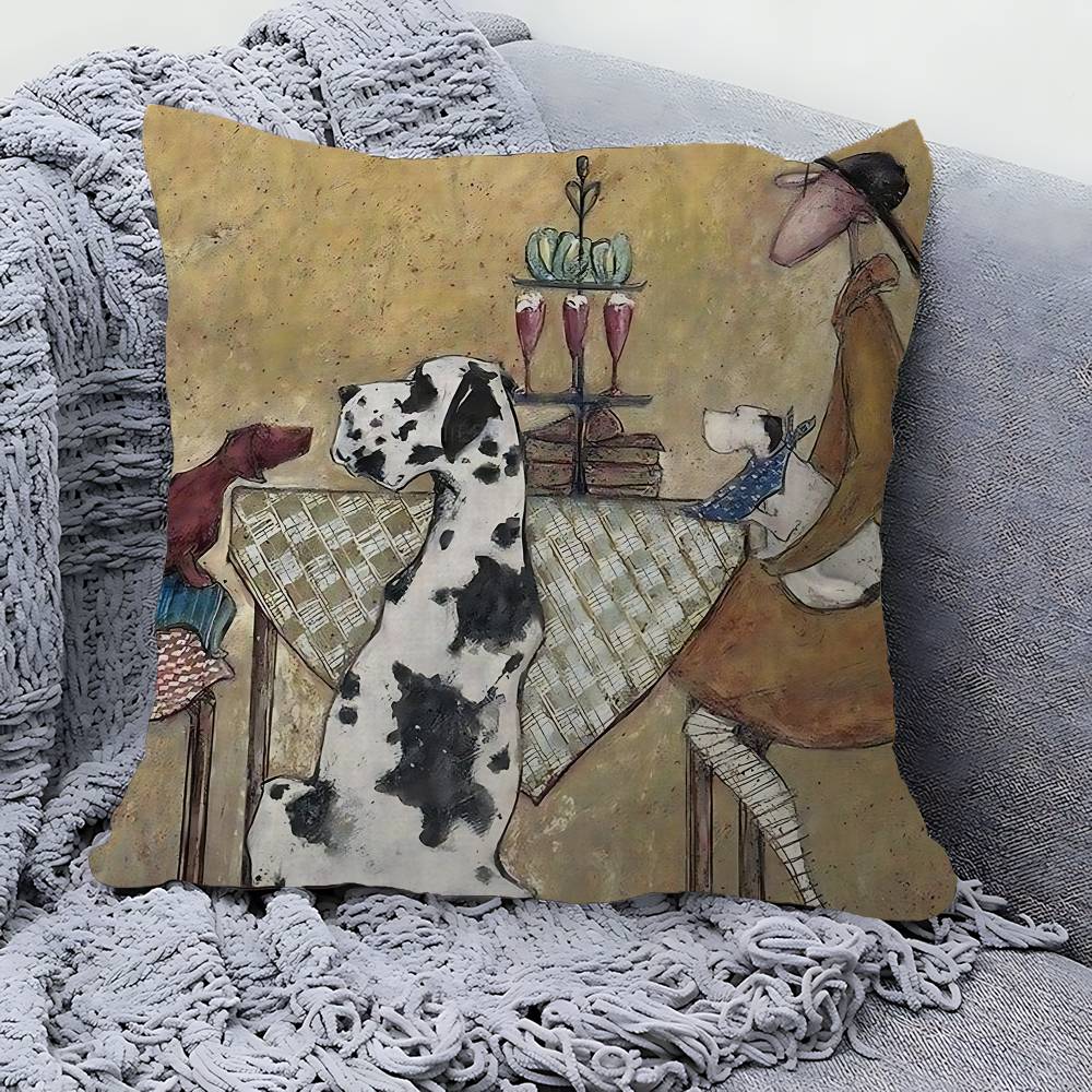 Sam Toft Konst Abstrakt Landskap Kärlek Hundar Kuddfodral Tecknad Gåva Kuddöverdrag Sovrum Hem Soffa Stol Sits Dekor Kuddvar