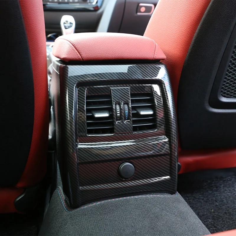Car Decoration Rear Center Console Air Vent Trim For BMW 3 4 Series 3GT F30 F31 F32 F34 F36 Carbon Fiber Chrome Silver