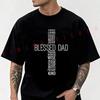 Cotton T Shirt Casual Fathers Day Blessed Dad Cross Words Christian Papa Daddy T-shirt Summer Short Sleeve Men Tops Tee