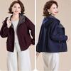 Autumn Casual Plus Size Short Windbreaker for Stylish Moms 50+