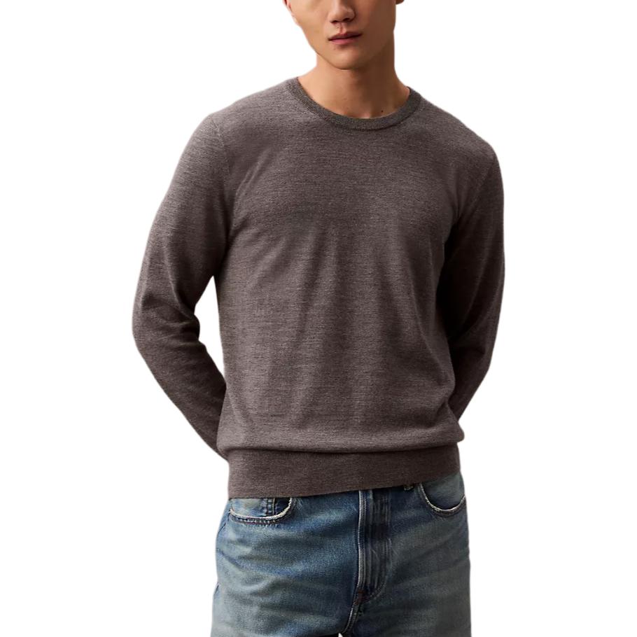 

Calvin Klein Comfortable Warm Long Sleeve Sweater Men tops Medium-Gray Mixed-Color 40QM313-030 XL
