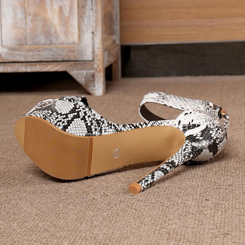 Eilyken New Sexy Sandals Women Leopard Print Ultra Stiletto High Heels Shoes Peep Toe Nightclub Zipper Pumps