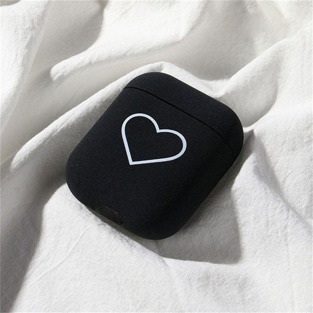 Cute Heart Airpods Case Hard PC Earphone Case Cute Design Protective Cover  Earphone Accessories