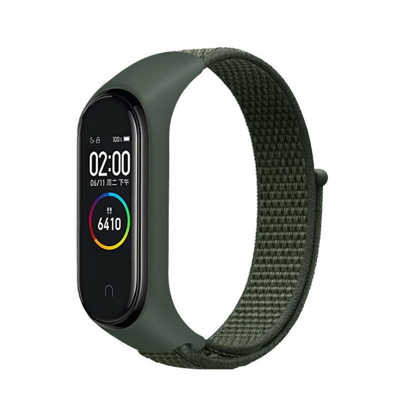 

Нейлоновая петля для Xiaomi Mi Band 9 8 7 4 3 5 6 умных часов браслет спортивный Correa дышащий сменный браслет на Miband 6 8 ремешок Fro Mi Band 7 6 5 4 3 зелёный
