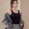 Women's Cashmere Warm Vest with Fixed Bra Cups, Fleece-Lined for Autumn/Winter, Thickened One-Piece Base Layer Top