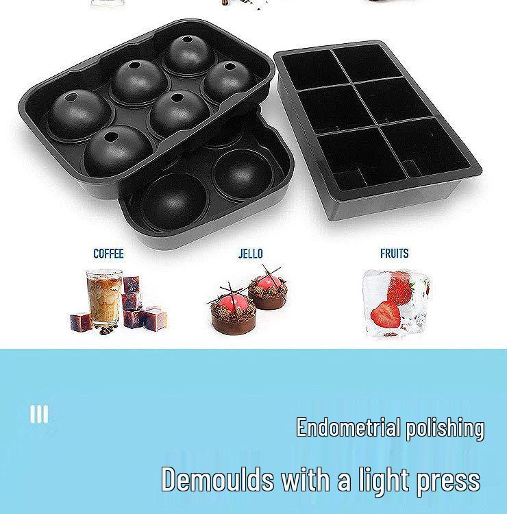 6-Piece Silicone Ice Cube Tray Set with Square and Round Molds