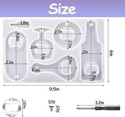 DIY Resin Molds Beer Opener Bottle Opener Tools Set Silicone Mold Making Jewelry Casting Wine Corkscrew Screwdriver Wrench Kit