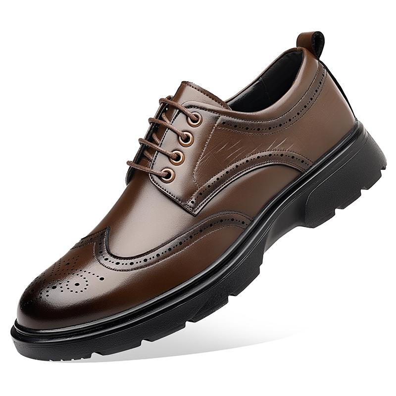 

Men s casual leather shoes Classic Business British Style Office andDress up party Casual lace up outdoor shoes Luxury Quality 38