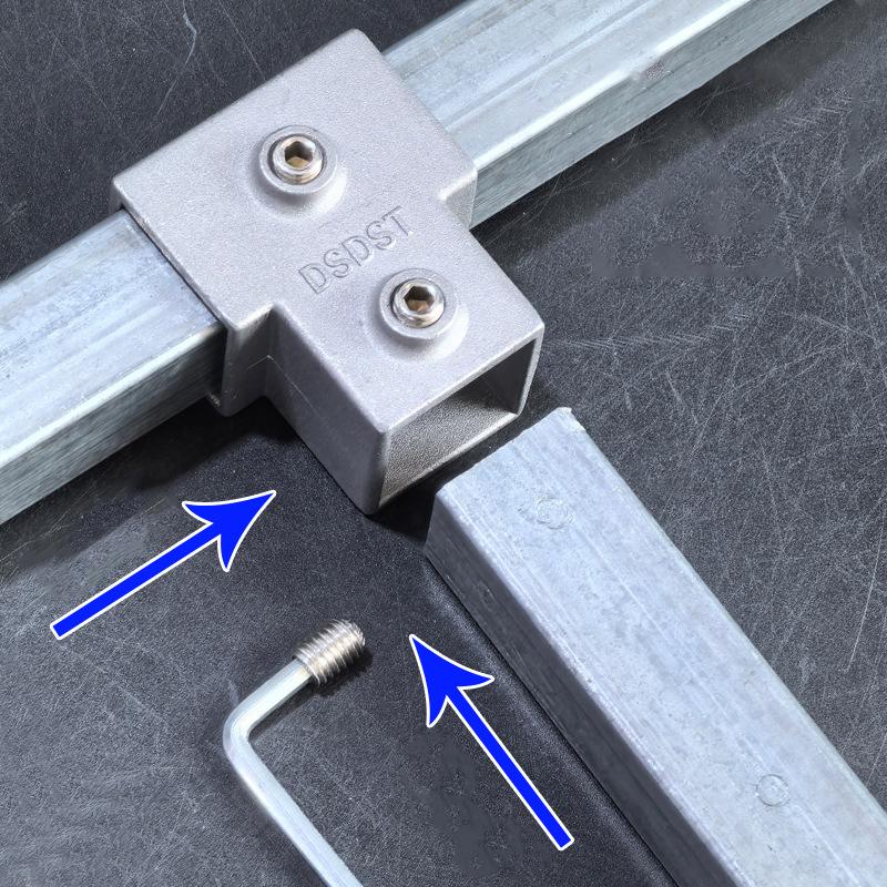20x20mm Čtvercová trubka Třícestný 25x25mm 30x30mm Hliníková slitina Koleno Spojka Příslušenství Pevný spoj trubky