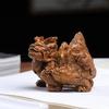 Feng Shui Dragon Turtle (Longui) Wood Carving Figurine, Object, Prosperous Business, Good Luck Charm, Financial Luck, Good Fortune Prayers, Amulet, Ta