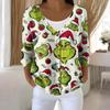 Women's Fashion Long Sleeve Christmas Snowman Snowflake Print Jacket Cardigan