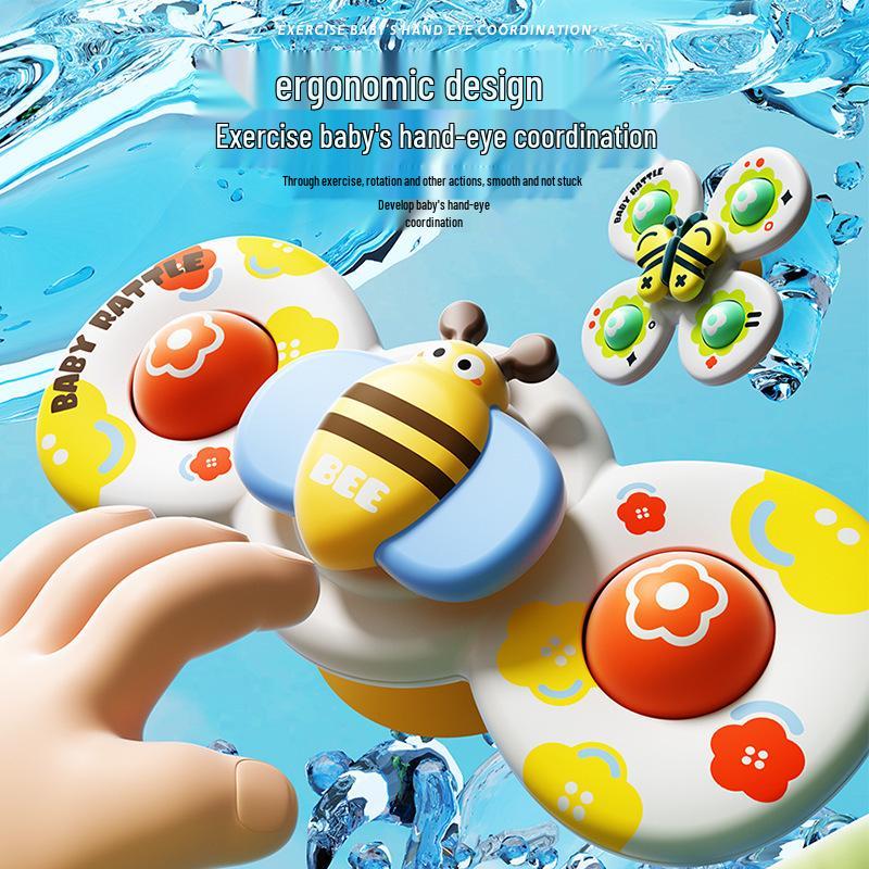 Baby Suction Cup Spinner Toy for High Chair, Educational & Teething, 0-2 Years