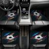4pcs Football Pattern Car Rubber Mats, Easy-to-Clean Interior Accessories, Suitable for Front And Rear Seats