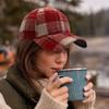 Unisex Retro Plaid Baseball Warm Outdoor Casual Hat for Men and Women