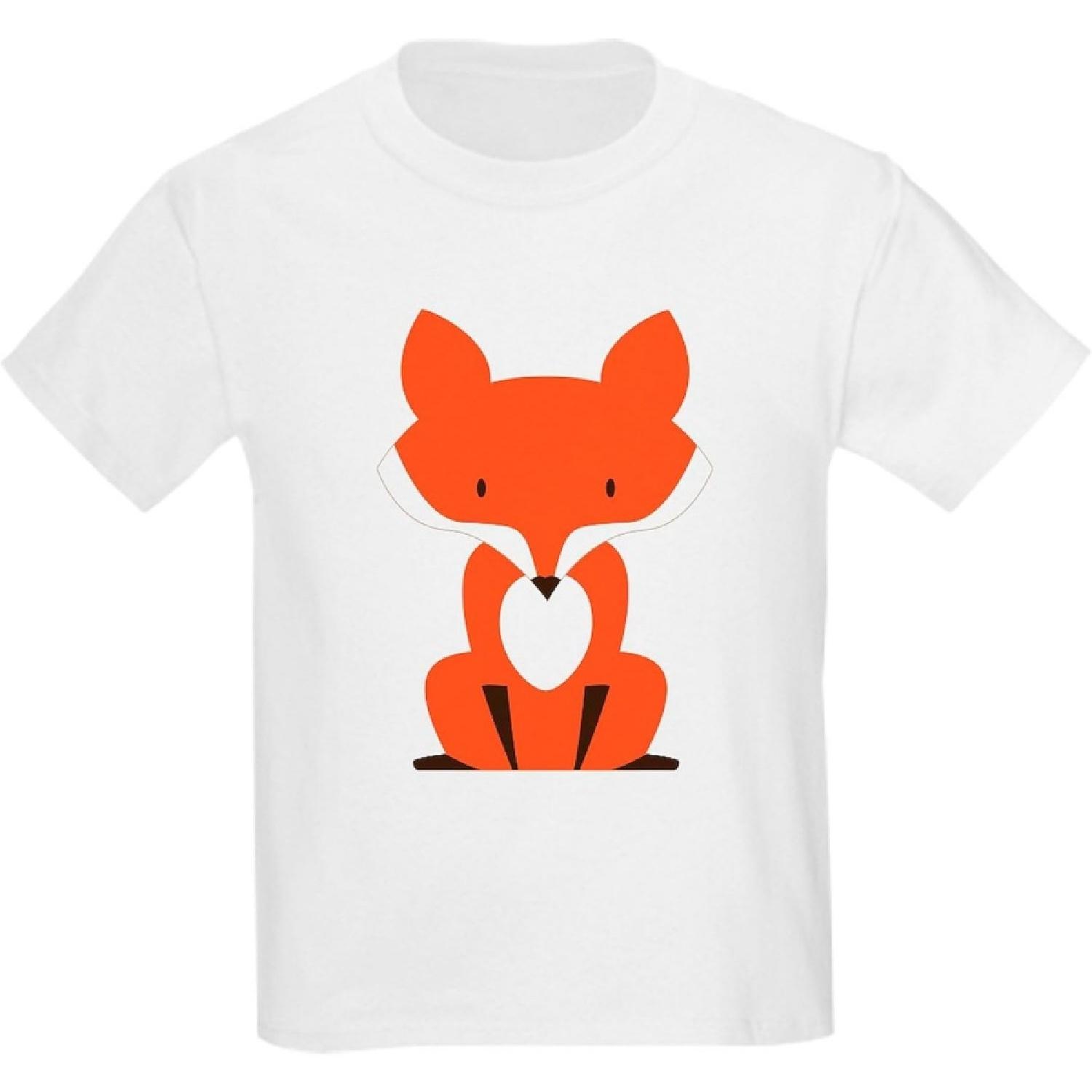 CafePress Футболка с лисой для подростков и детей, хлопковая футболка S