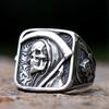 Vintage Herren 316L Edelstahlringe für Männer Tod Sense Herrschender Totenkopfring Herren Hip-Hop Punk Party Schmuck Geschenk