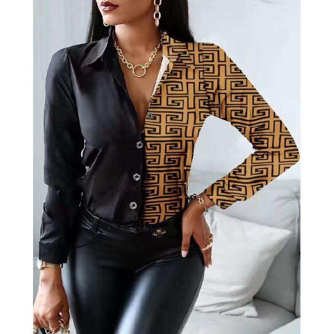 Jarní a podzimní novinka Dámské Univerzální Dlouhý rukáv Každodenní Business Dojíždění Elegantní Pohodlí Sexy spodní košile Top