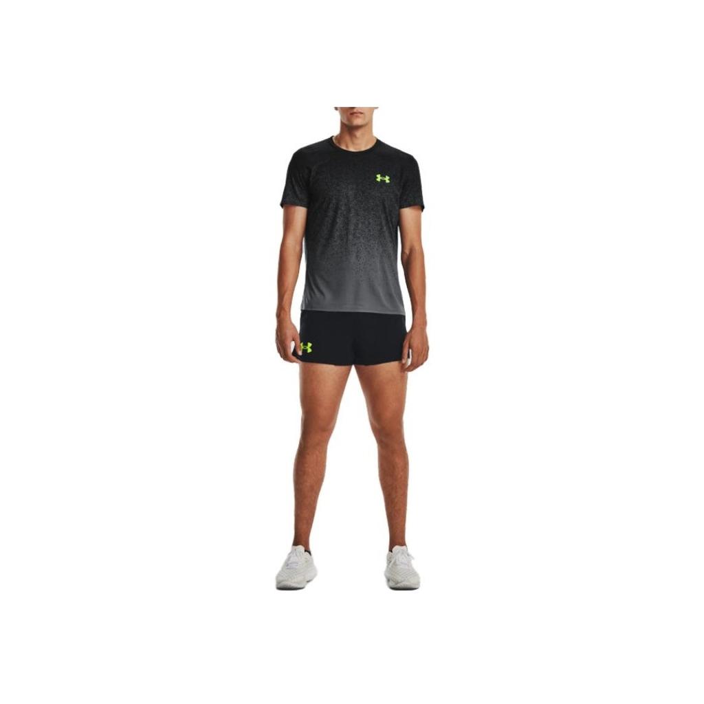 Under Armour UA Rush Gradient Logo Print Crew Neck T-Shirt Men Tops Black 1378403-002